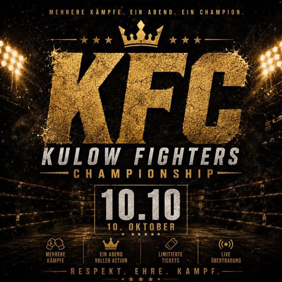 Plakat KFC – Kulow Fighters Championship am 10. Oktober